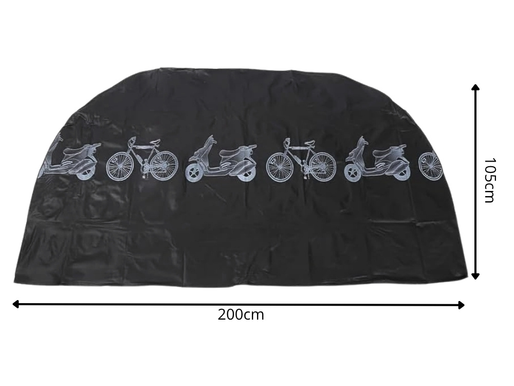 Ūdensnecaurlaidīgs velosipēda un motorollera pārsegs 200x105 cm, melns