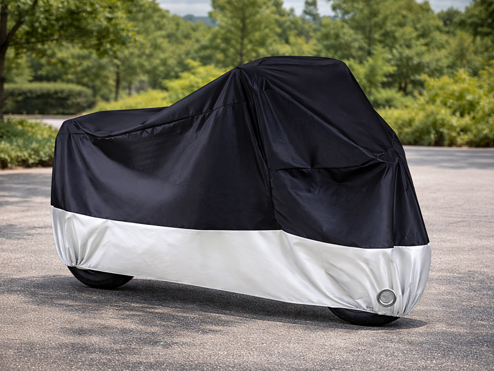 Waterproof Motorcycle and Bicycle Cover XL 215x130 UV Protection, Silver