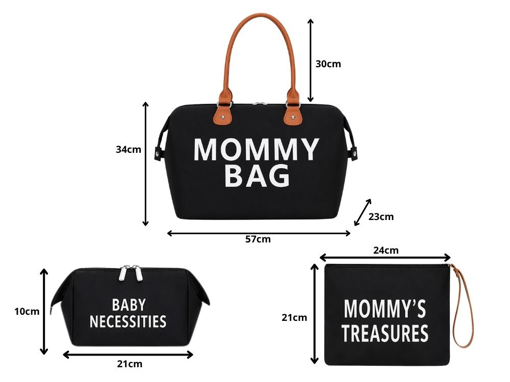 Сумка для мамы Mommy Bag 3в1 с органайзером и косметичкой, черная