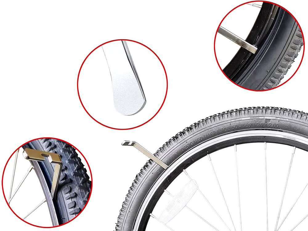 Steel Bicycle Tire Lever with Spoke Hook