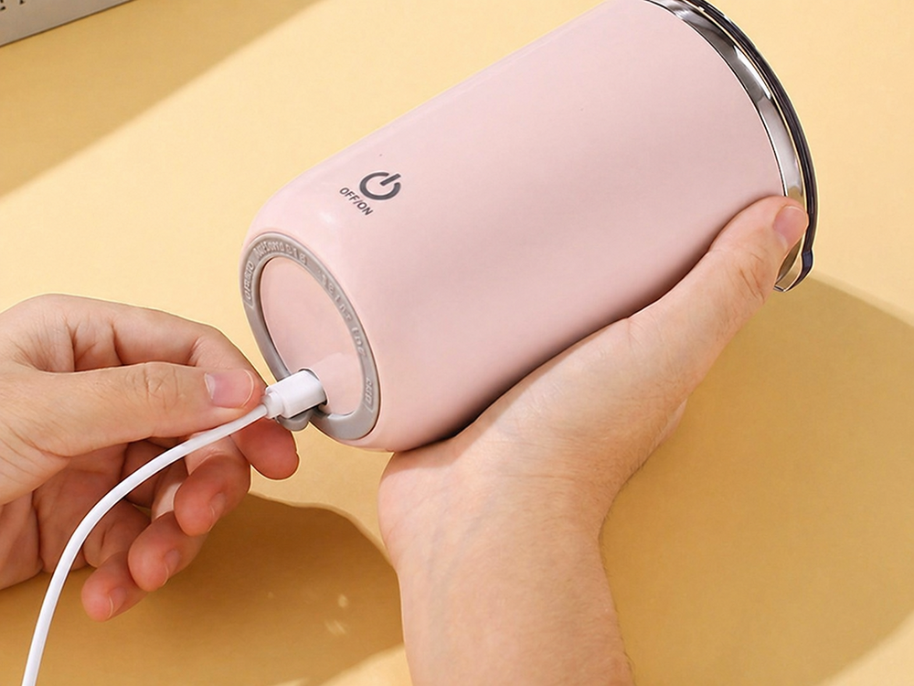 Pašmaisoša termokrūze 350 ml, nerūsējošais tērauds, USB, rozā