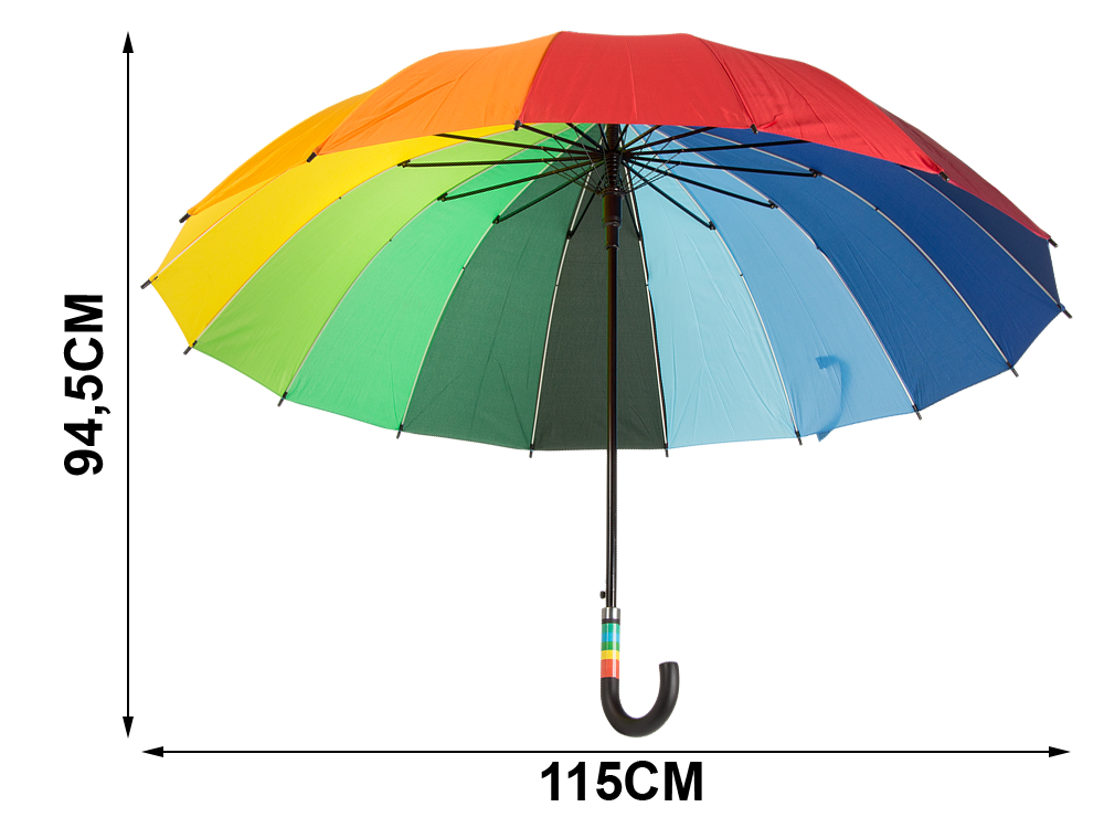 Large Automatic Rainbow Umbrella, 115 cm