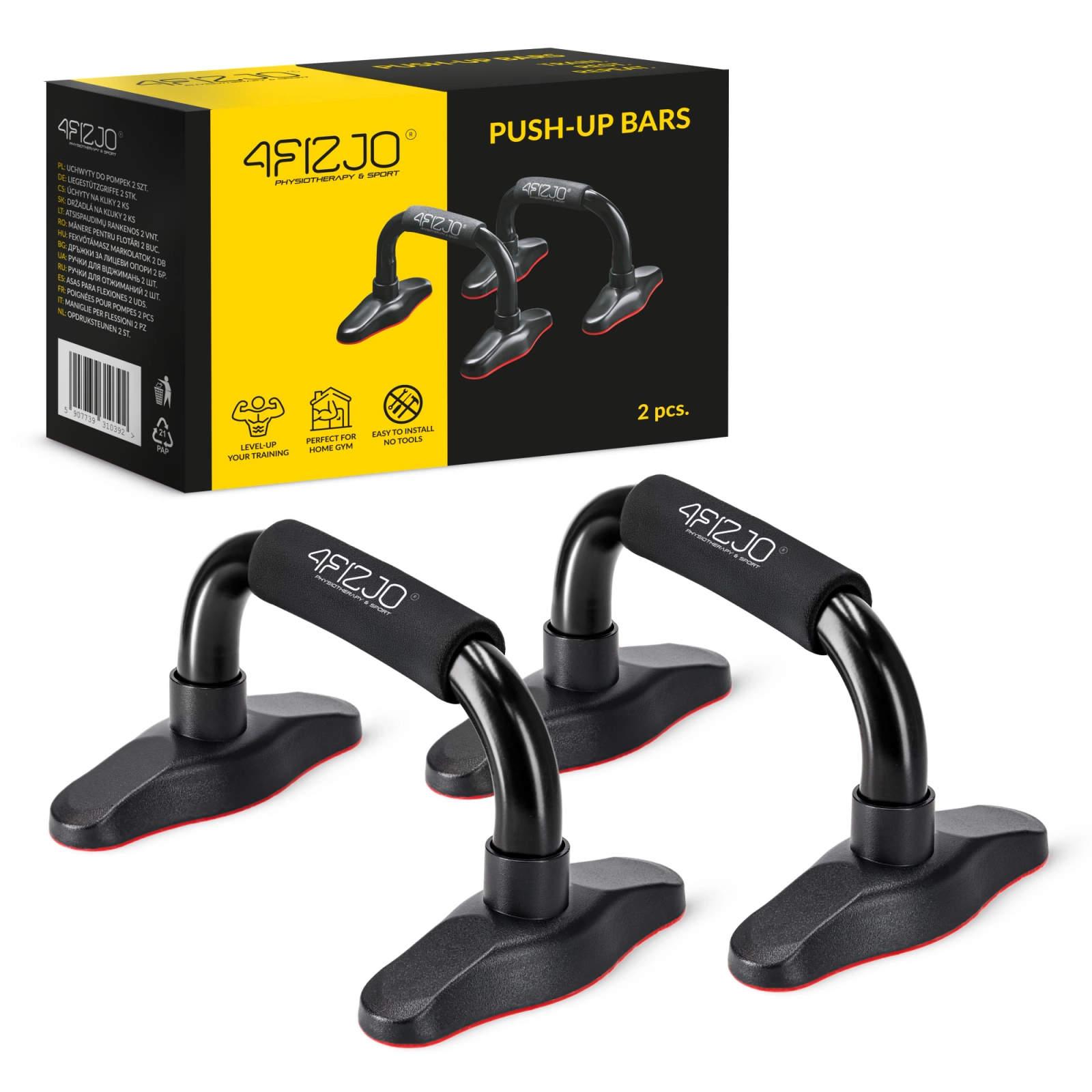 4Fizjo Steel Push-Up Bars, 2 pcs