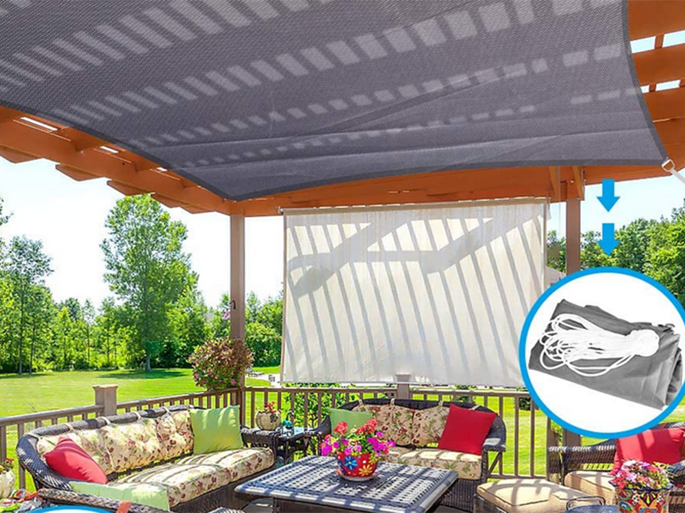 Waterproof Sun Shade Sail 3x2m, Rectangular, Grey