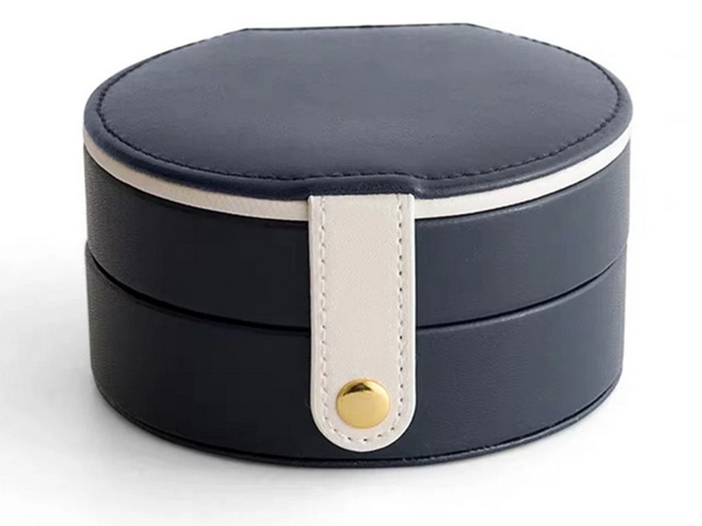 Round Jewelry Box Organizer with Mirror, 11 cm