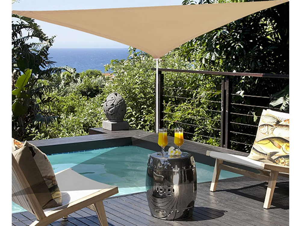 Waterproof Sun Shade Sail - Triangle 3x3x3m, Cream