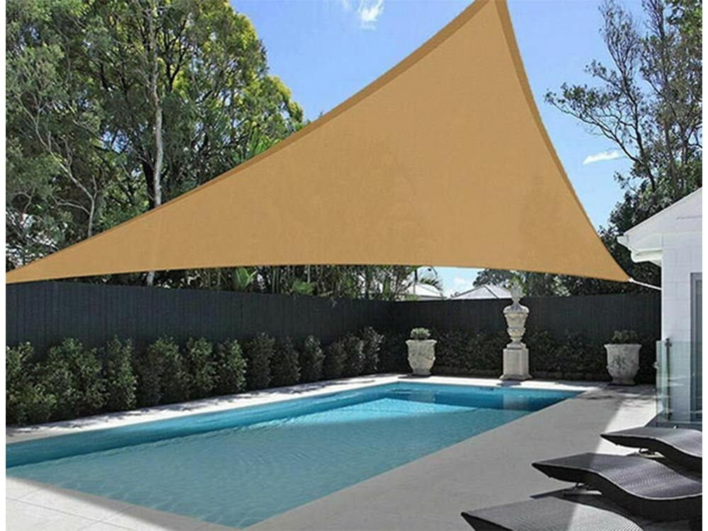 Waterproof Sun Shade Sail - Triangle 3x3x3m, Cream