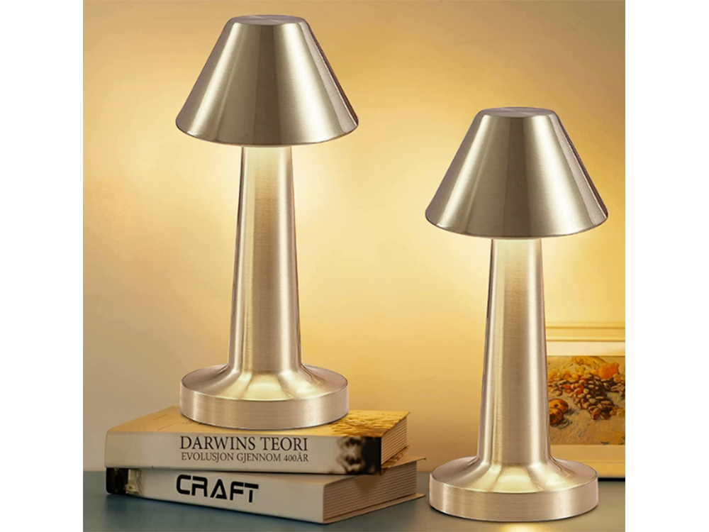 Wireless Touch Control Table Lamp, 3 Light Modes, Silver