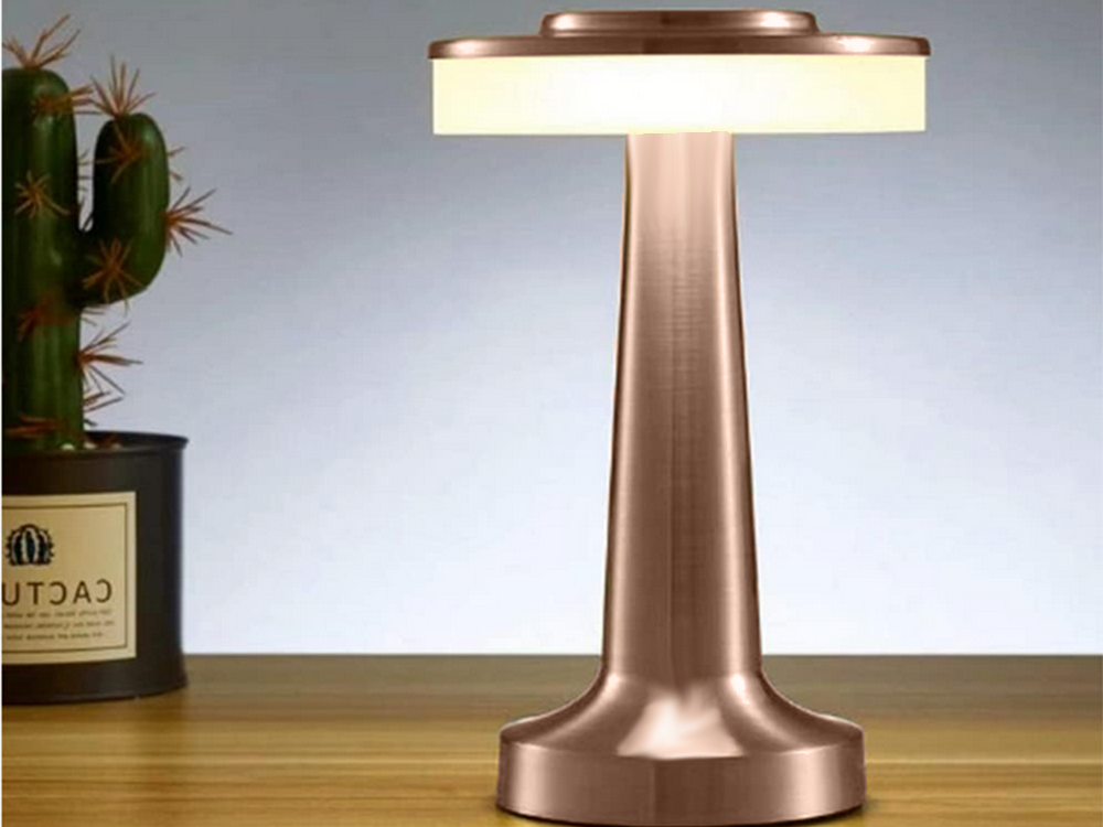Wireless Touch Table Lamp, 3 Light Shades, Copper