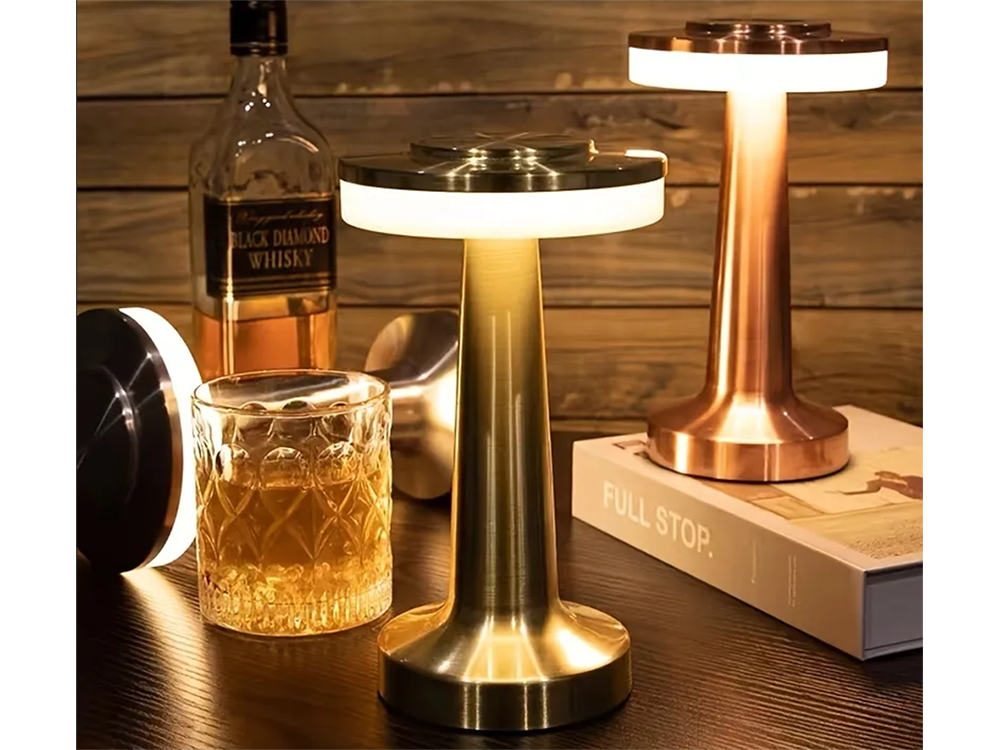 Wireless Touch Table Lamp, 3 Light Shades, Copper
