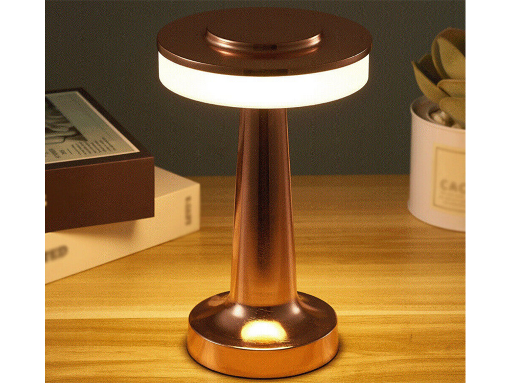 Wireless Touch Table Lamp, 3 Light Shades, Copper