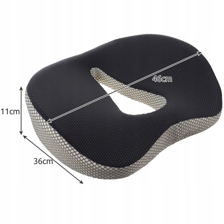 Ortopēdiskais Spilvens Paliktnis Krēslam Mugurkaula Atslābināšanai un Atbalstam Malatec 21915 | Orthopedic Seat...