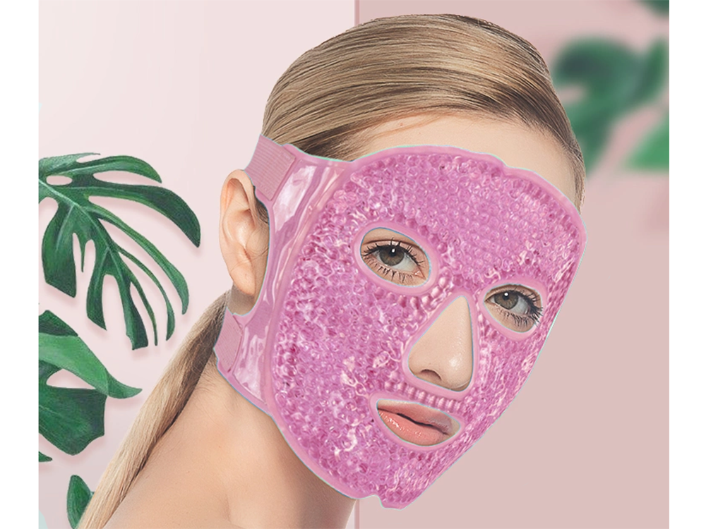 Cooling Gel Face Mask Relaxing Face Compress, Pink