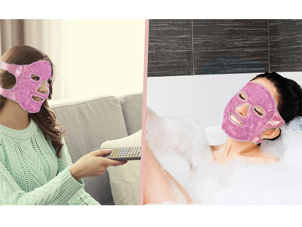 Cooling Gel Face Mask Relaxing Face Compress, Pink