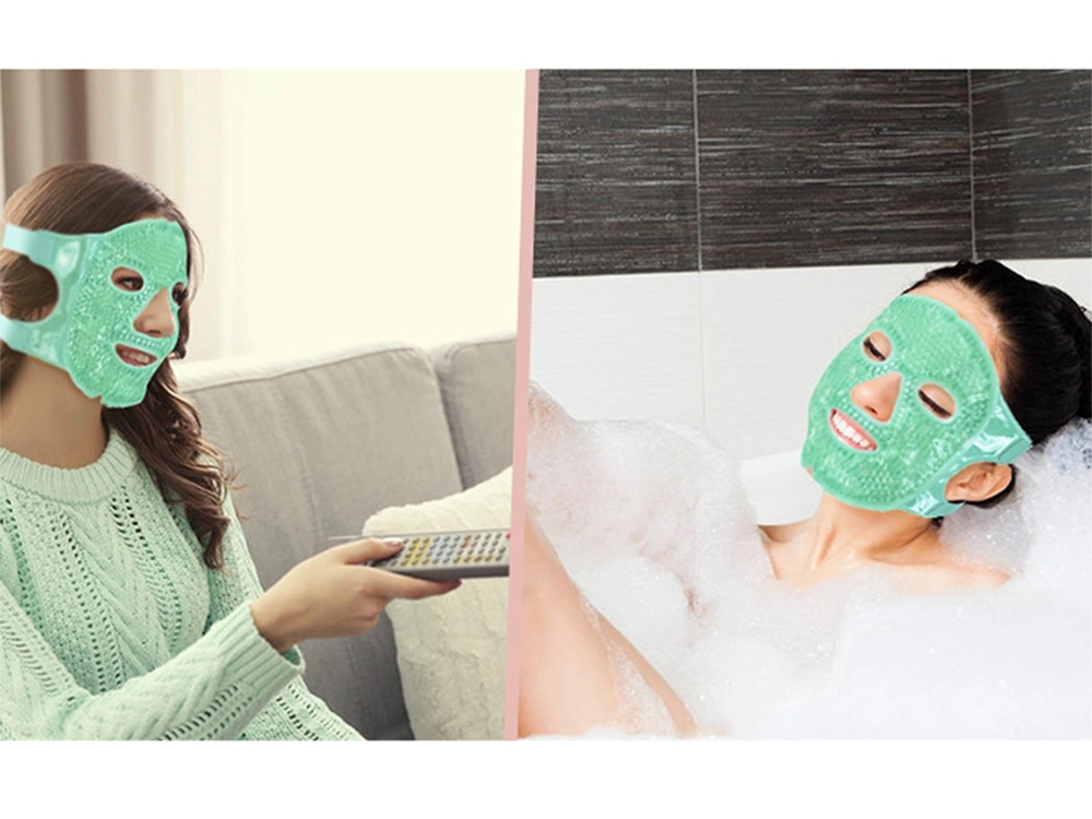 Cooling Gel Face Mask Relaxing Face Compress, Green