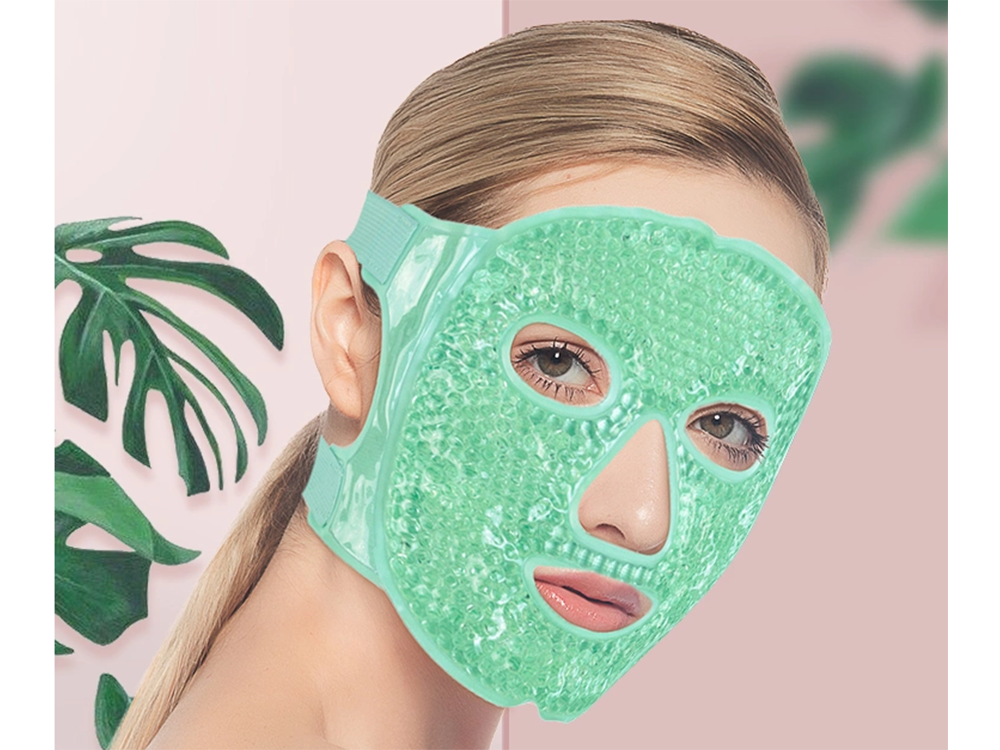 Cooling Gel Face Mask Relaxing Face Compress, Green