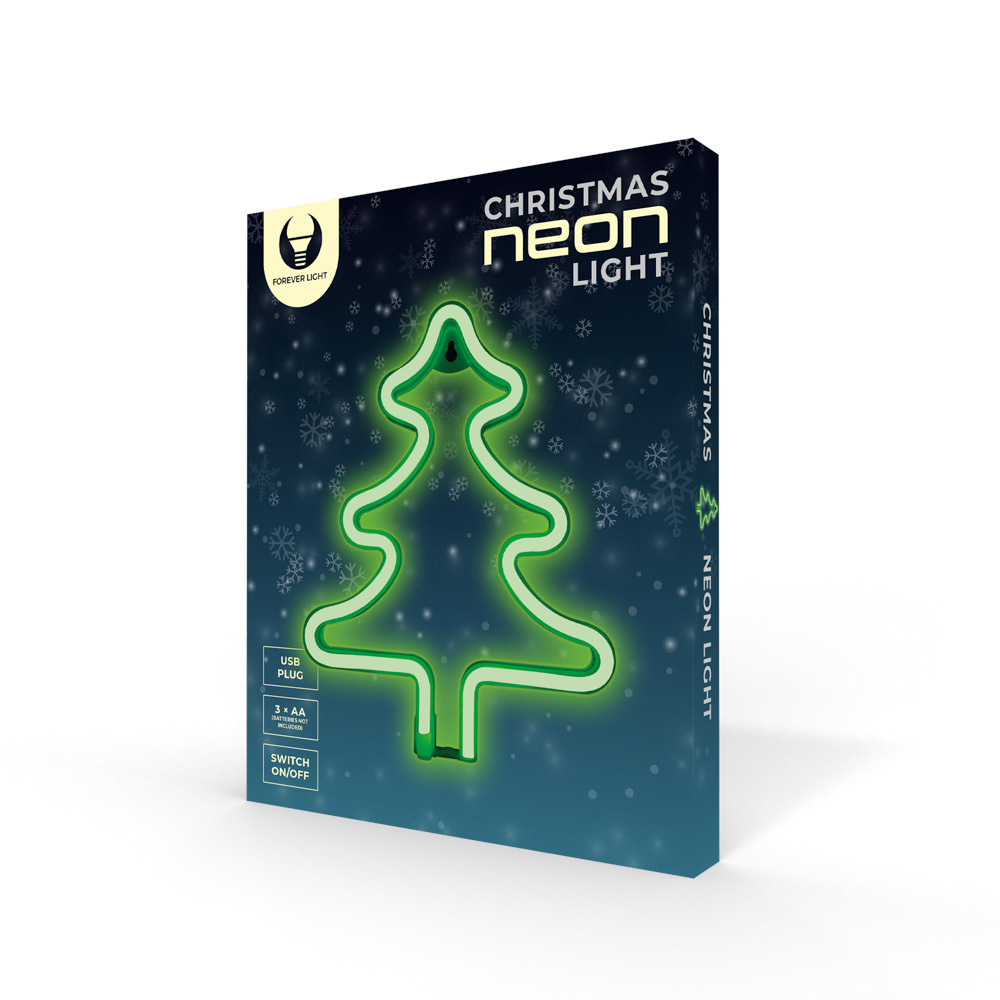 Forever Neon Decorative LED Lamp Lighting with USB, CHRISTMAS TREE