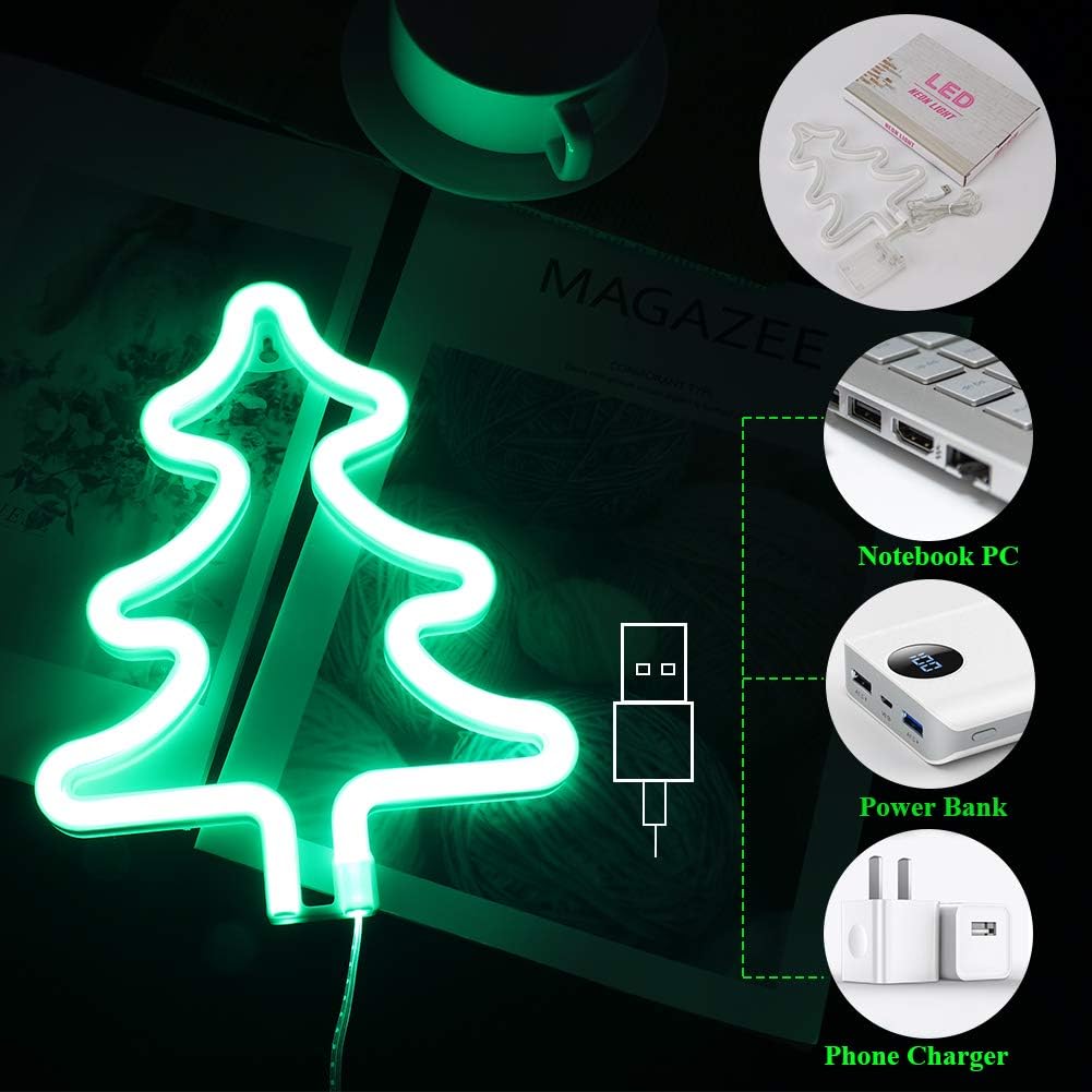 Forever Neon Decorative LED Lamp Lighting with USB, CHRISTMAS TREE