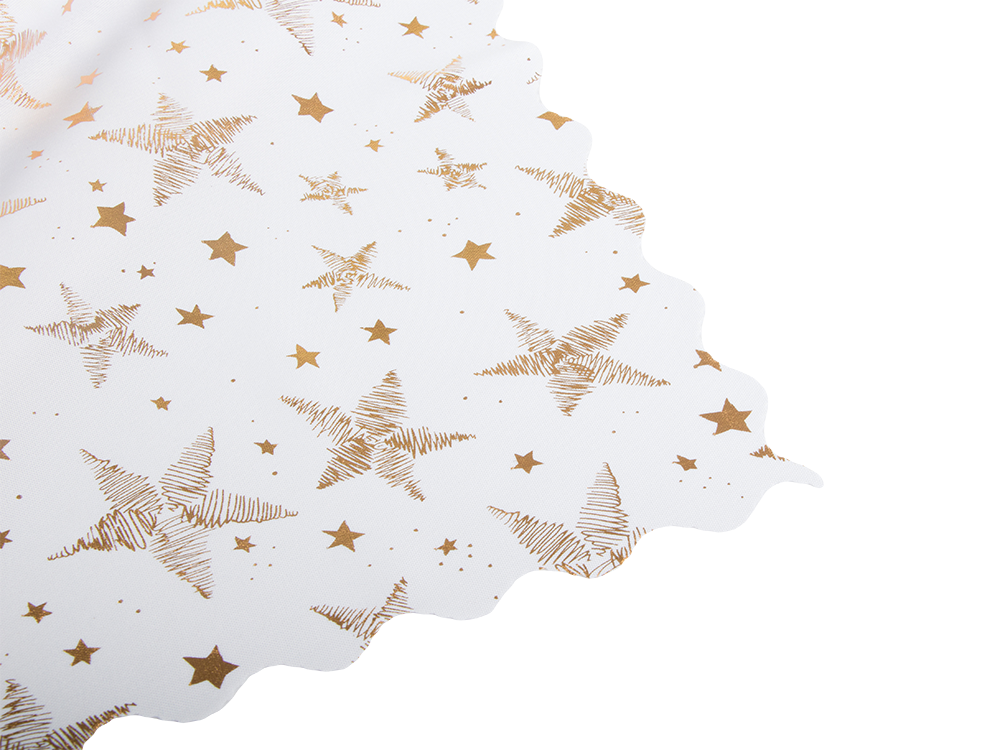 Christmas Tablecloth 140x220cm, White with Stars and Snowflakes