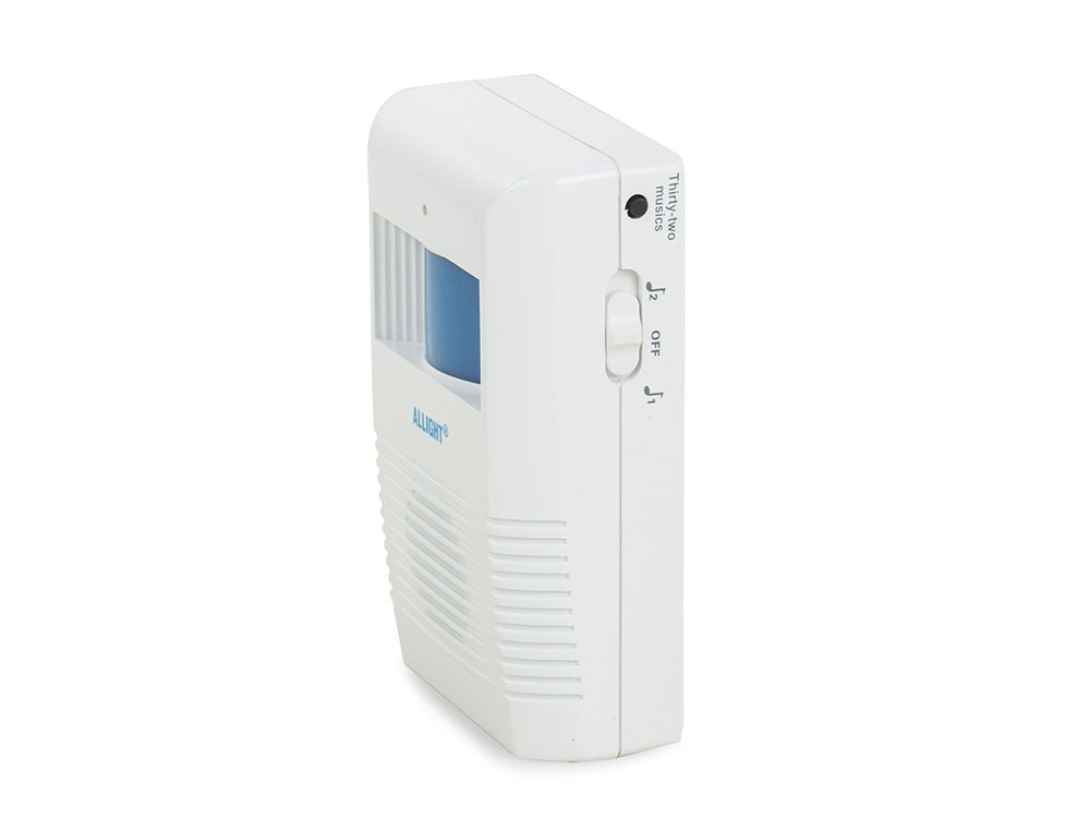 Home Office Work Wireless Alarm Siren Bell with Motion Sensor, White