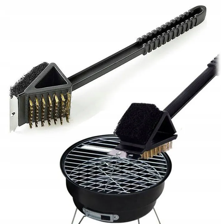 Grila Mangāla Barbekjū Tīrīšanas Birste Skrāpis / BBQ Tīrīšanas Piederumi, 3in1 | Grill Barbecue Cleaning...
