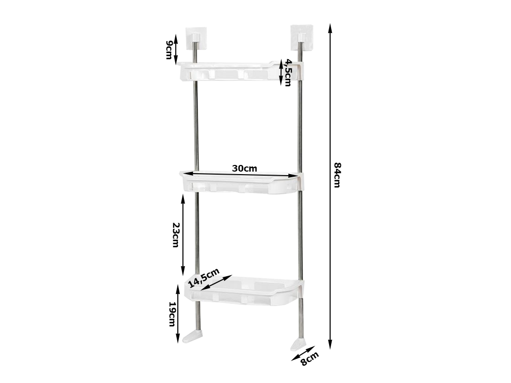 3-Tier Bathroom Shelf, Over the Toilet Storage Rack
