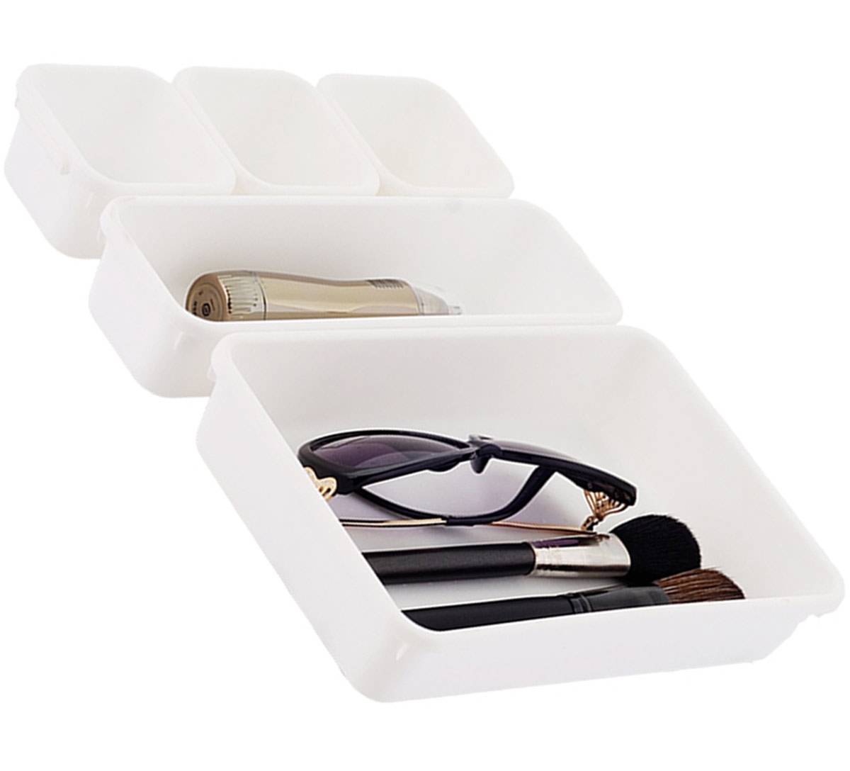 Modular Drawer Organizer AG641C, 8 Pcs, White
