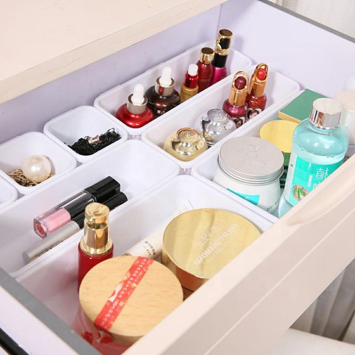 Modular Drawer Organizer AG641C, 8 Pcs, White