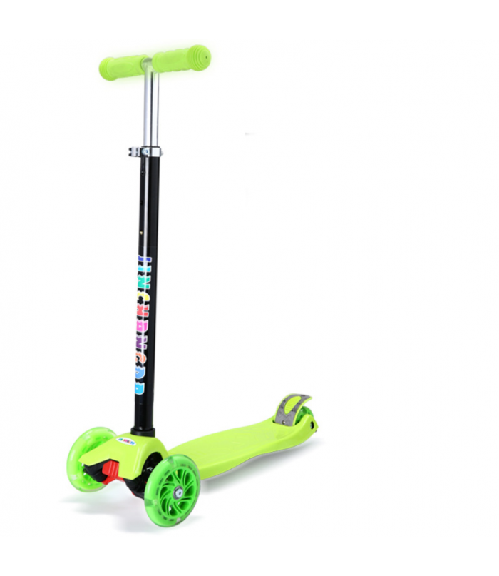 Bērnu Trīsriteņu Skrejritenis Skūteris Atpūtai Sportam ar LED Gaismām, Zaļš | Children's Tricycle 3-Wheel...