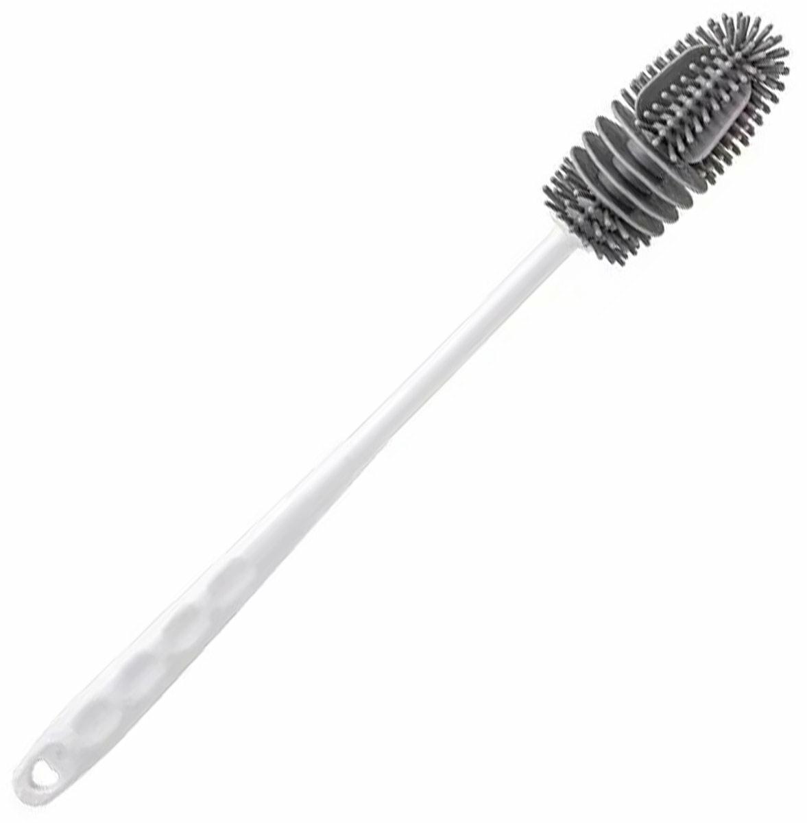 Силиконовая щетка, ёршик для чистки бутылок 31см, Белый | Silicone Brush...