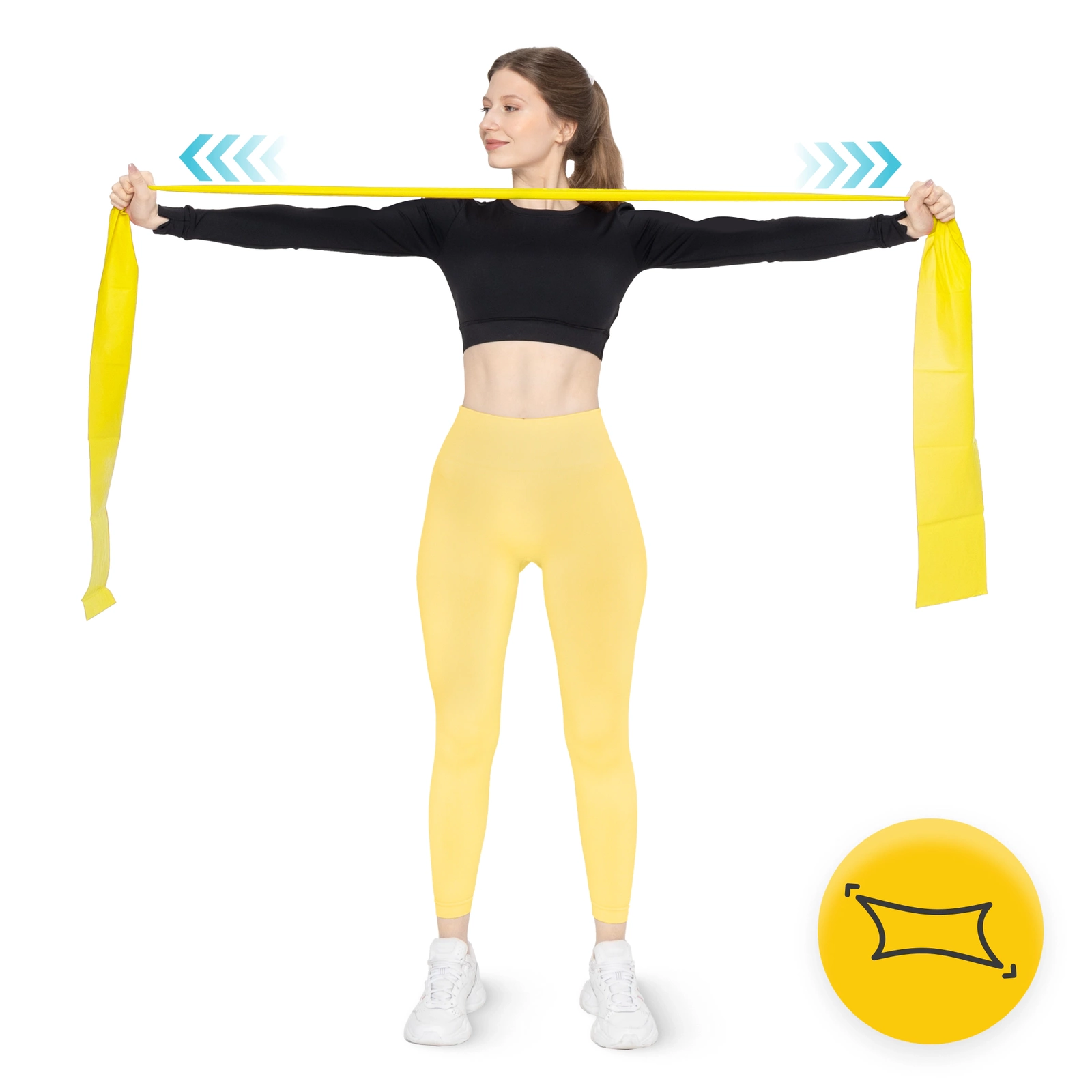 4Fizjo FLAT BAND Rehabilitation Band, 2m, 1-2 kg, Yellow
