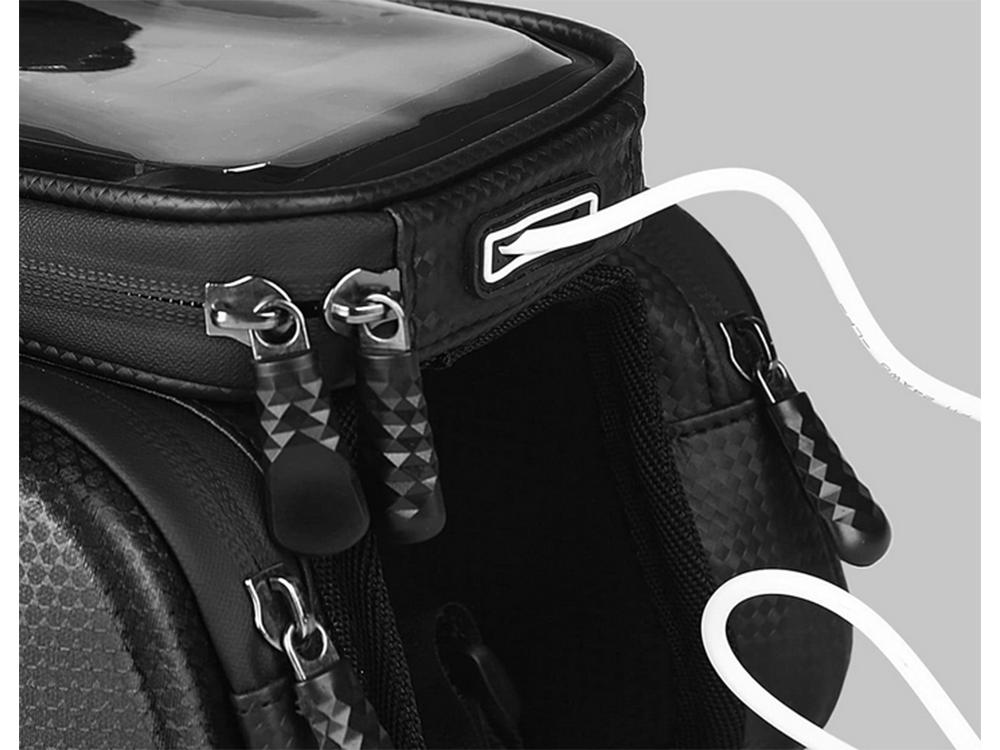 Waterproof Bike Frame Bag with Phone Case up to 7\", Black
