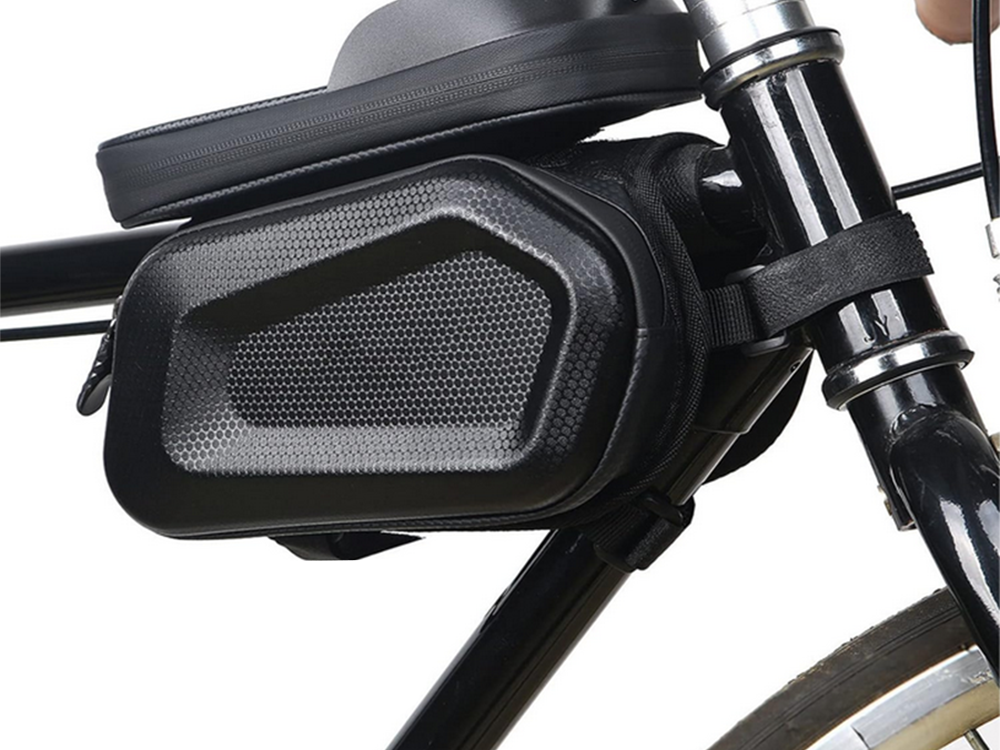 Waterproof Bike Frame Bag with Phone Case up to 7\", Black