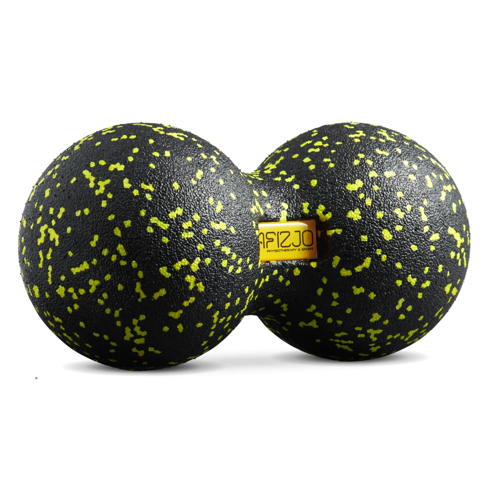 4Fizjo dubultā masāžas bumbiņa EPP 12 cm, melna/dzeltena