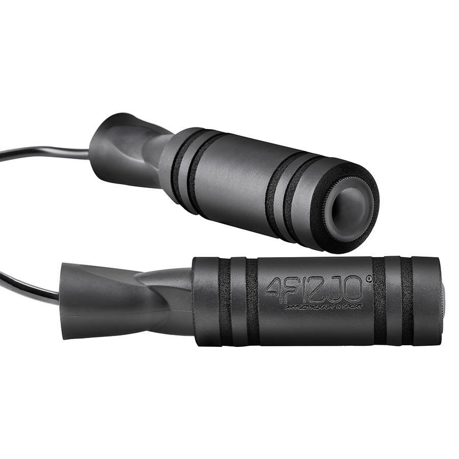 4Fizjo BASIC Skipping Rope with Anti-Slip Handles, Black
