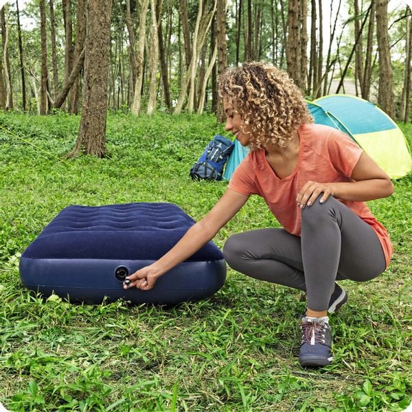 Bestway 67223 Inflatable Airbed with Built-in Pump, 185x76x22 cm, Navy Blue