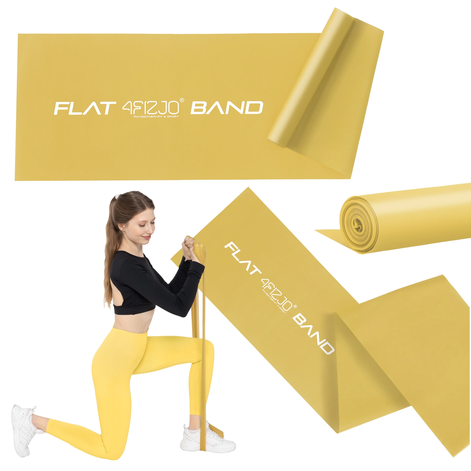 4Fizjo Flat Band Rehabilitation Band 25-35 kg, 2 m, Gold