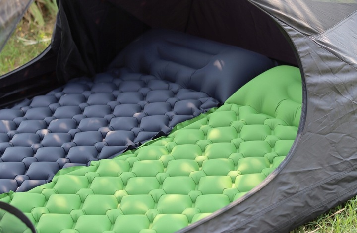 Надувной матрас, туристический коврик с подушкой, Зелёный | Inflatable...