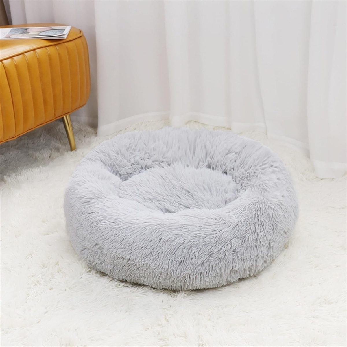Apaļa Gulta Dīvāns Guļvieta Kaķim Sunim Dzīvniekam, 50x10 cm | Pet Bed Sofa Sleeping Place for Cat Dog