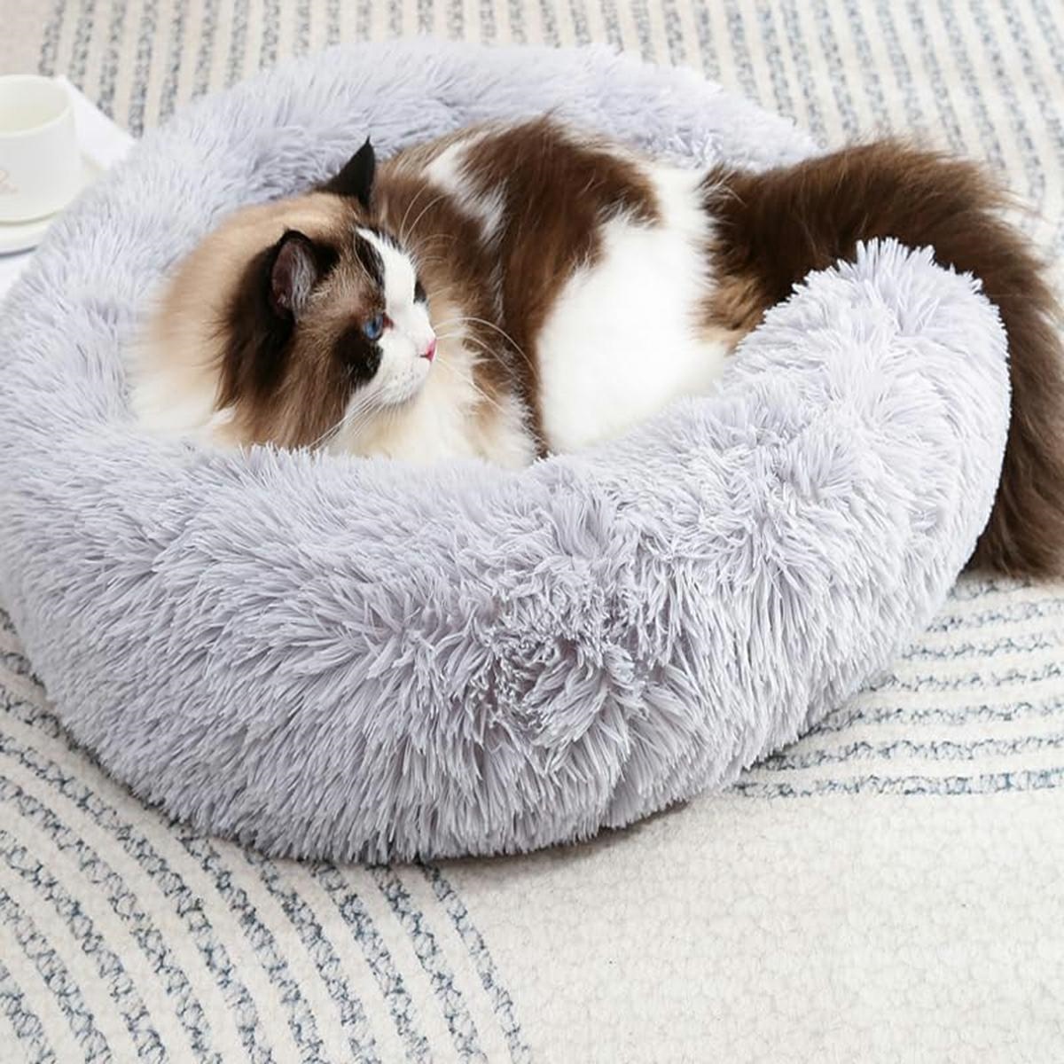 Apaļa Gulta Dīvāns Guļvieta Kaķim Sunim Dzīvniekam, 50x10 cm | Pet Bed Sofa Sleeping Place for Cat Dog