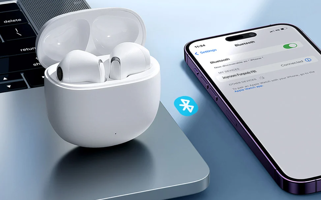 Joyroom Funpods JR-FB1 Беспроводные Наушники TWS, Белый | Wireless Bluetooth Earphones Earbuds