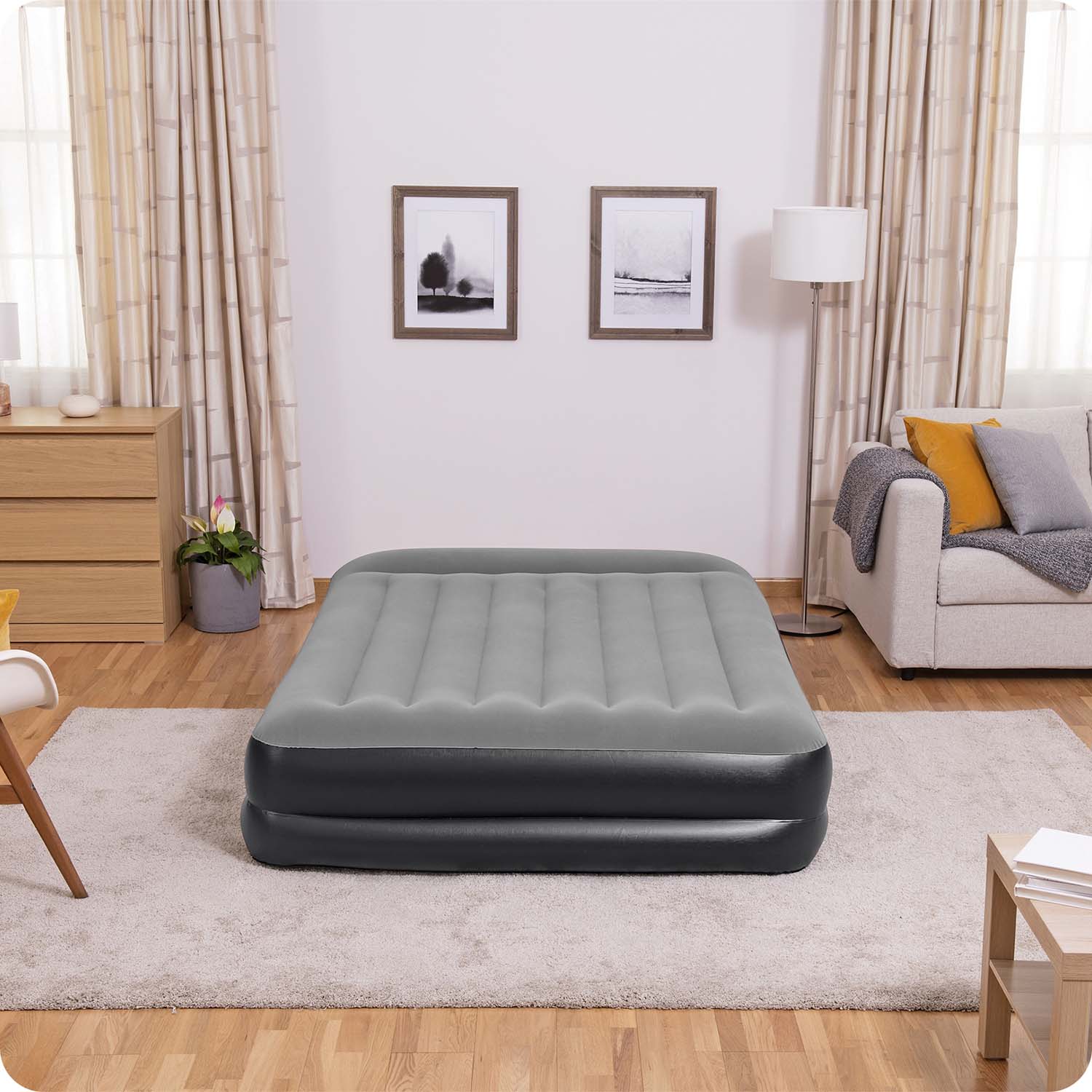 BESTWAY 67403 Надувной двухместный матрас + сумка, 203x152x46 см l Inflatable double...