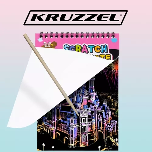 Set of Scratch-off Sheets with Wooden Stylus Sketch Art Papers