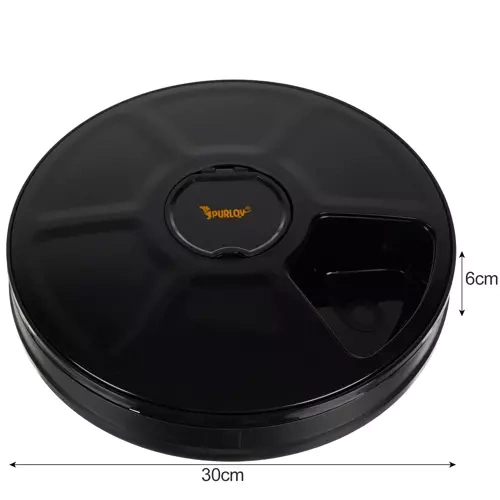 Dozators Bļoda Konteiners 6 x 150 ml Suņiem Kaķiem Mājdzīvniekiem, Melns | Food Dispenser Bowl Container-Dispenser
