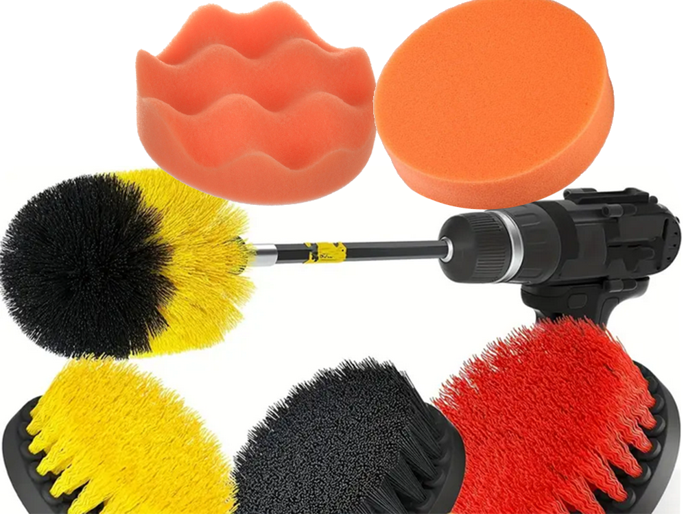 23-Piece Polishing and Cleaning Sponge and Brush Set for Drill