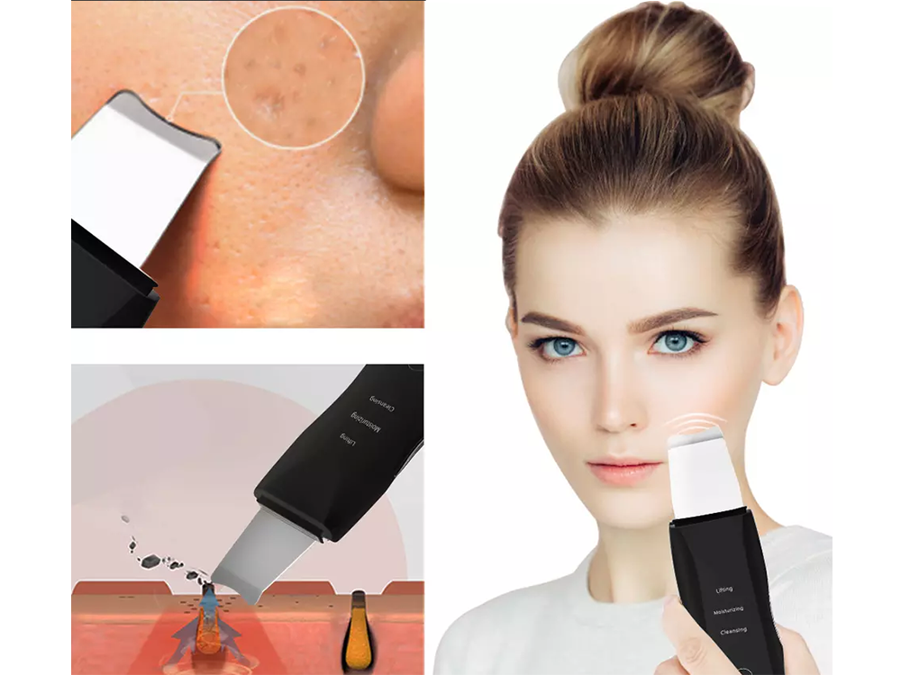 Wireless Ultrasonic Facial Scrubber (Cavitation Peeling), 3 Modes