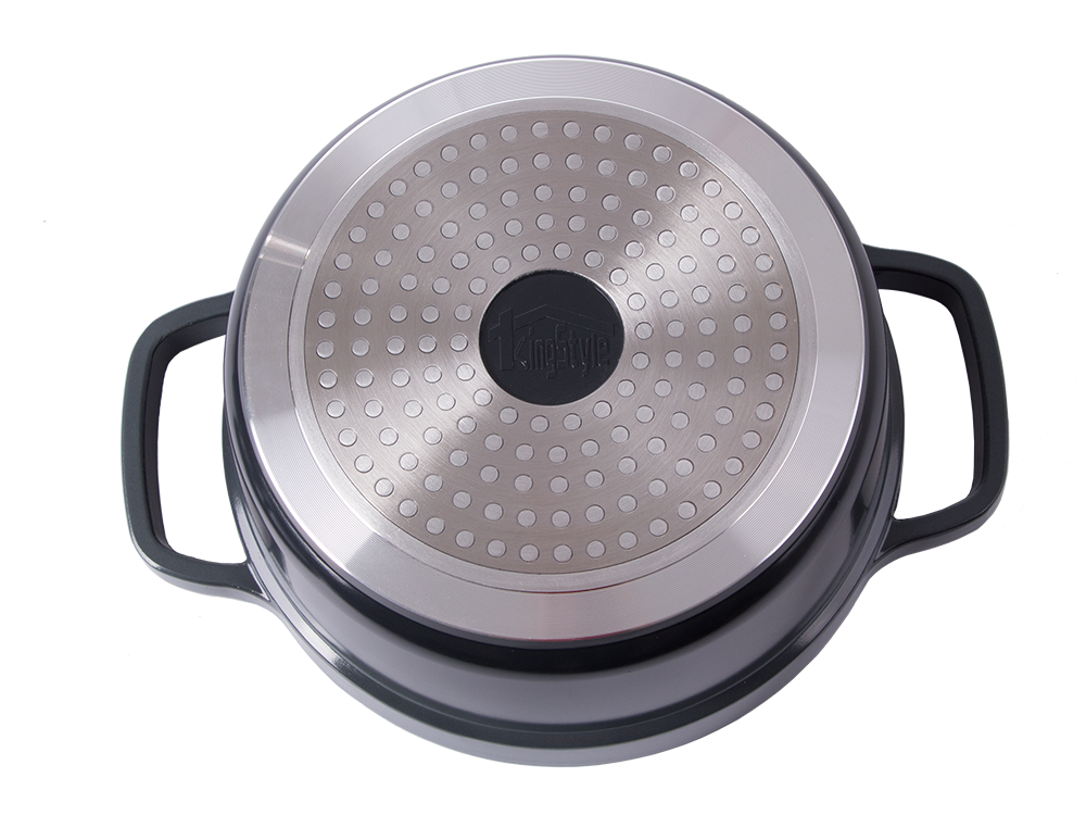 Aluminum Pot with Lid and Non-Stick Coating 2.2L, Grey