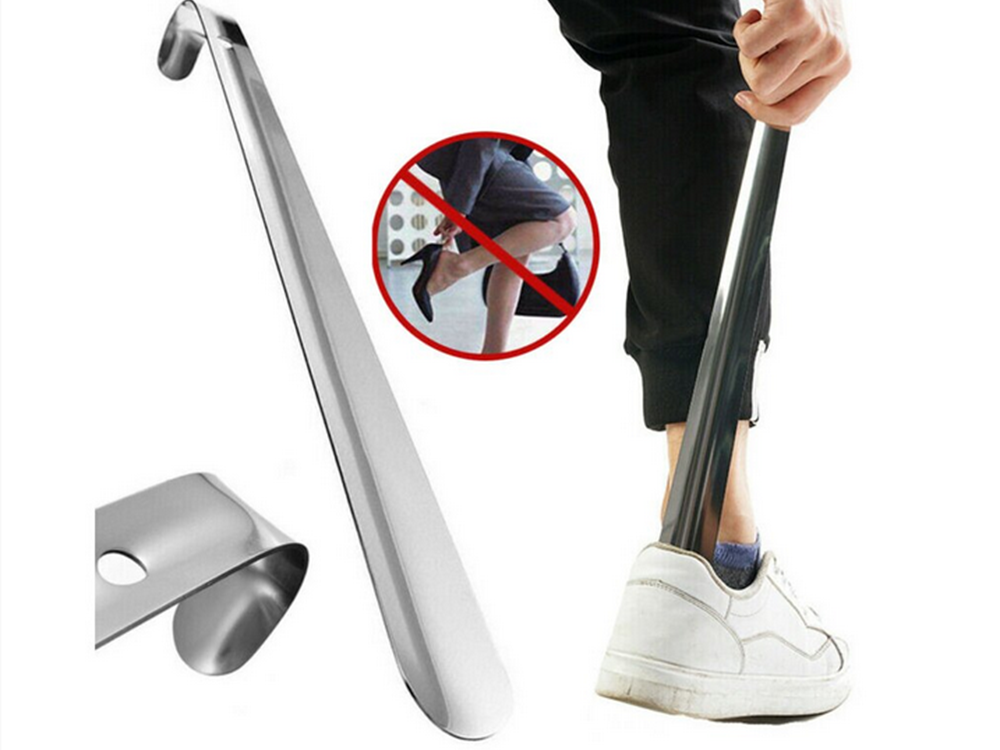 Shoe Spoon Horn Tongue Metal with Hook, 52 cm