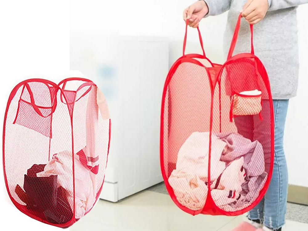 Saliekams veļas un rotaļlietu grozs, 65L, sarkans