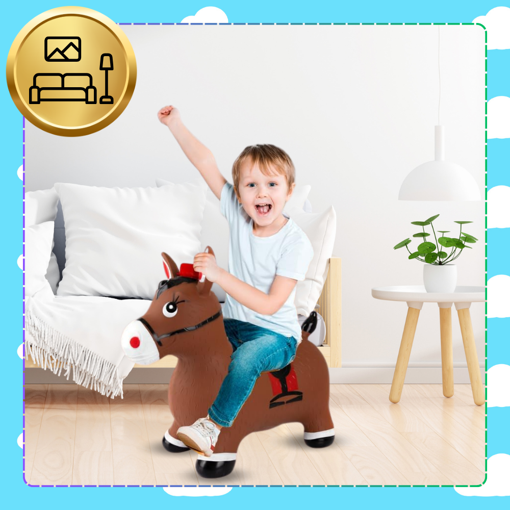 Детская резиновая надувная игрушка прыгун \"Ослик\" (c насосом) | Kids...